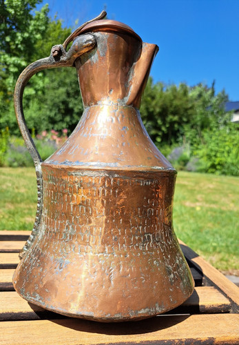 Kupferkanne mit messing griff - messing,