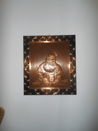 Kupfer wandbild relief mann - wandbild,