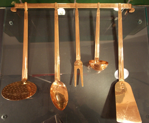 Antik küchenhelfer set - set, kupfer