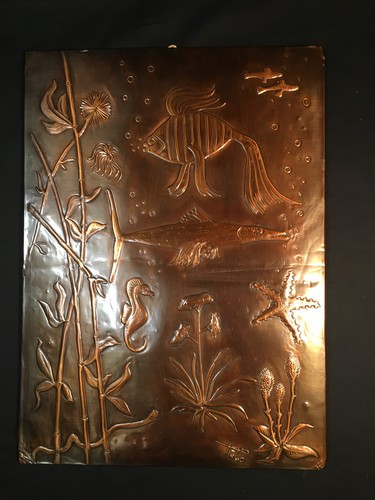 Großes vintage kupferrelief - großes,