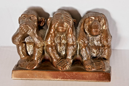 Vintage kupfer skulptur - kupfer, drei