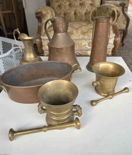 Vintage messing kupfer set - kupfer,