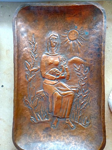 Kupfer relief wandbild platte - kupfer,