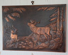 Kupfer Wandbild mit Hirsch