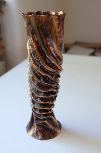 Brutalistische kupfer vase - kupfer,
