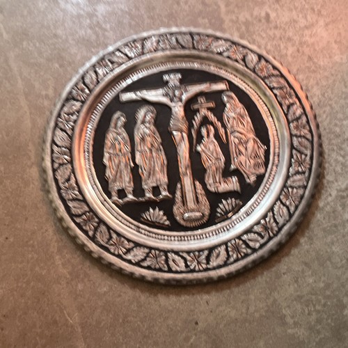 Runde zinn relief plakette - runde,