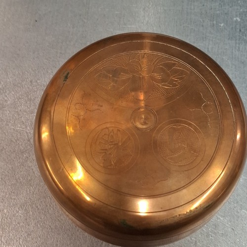 Kupferdose rund mit - , deckel