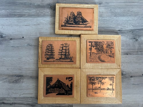 5er set vintage kupferbilder - vintage, /