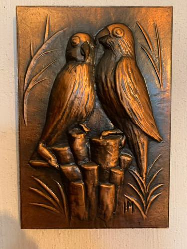 Kupferbild vögel papageien - kupferbild,