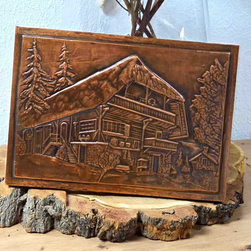 Vintage kupferbild relief - kupferbild,