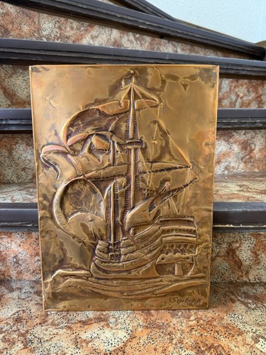 Kupferrelief segelschiff x - segelschiff,